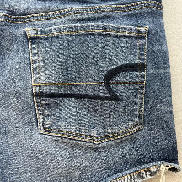 American Eagle Women's Denim Shortie Shorts Size 6 Super Stretch Summer Basics - Picture 8 of 15